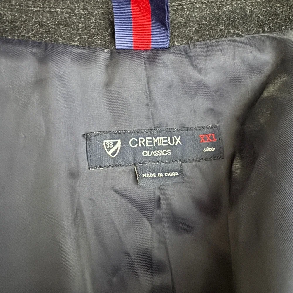 Cremieux‎ Blazer Mens XXL Charcoal Gray Solid Wool Elbow Patches Sport Coat